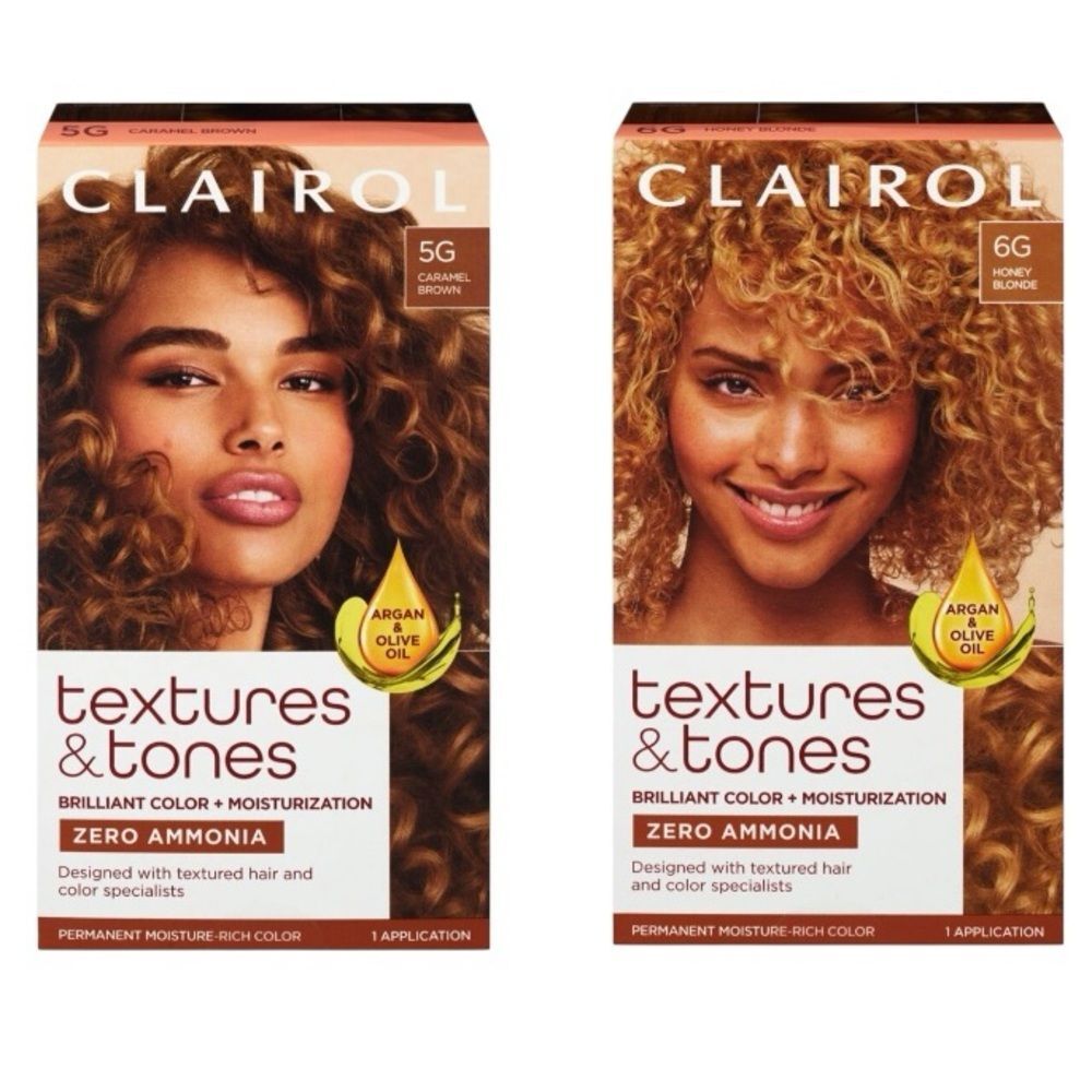Clairol Textures Tones Permanent Hair Dye 5G Caramel Brown 6G Honey Blonde FC3
